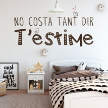 Vinilos y pegatinas frases en catalán te quiero