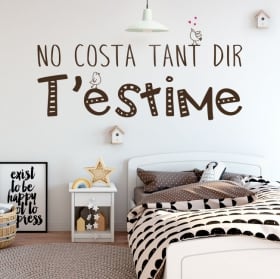 Vinilos y pegatinas frases en catalán te quiero