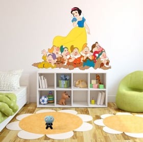 Pegatinas de vinilos disney blancanieves y los 7 enanitos