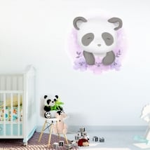 Vinilos y pegatinas infantiles o para bebés oso panda
