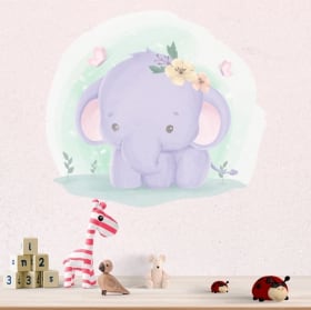 Pegatinas de vinilos infantiles elefante y mariposas