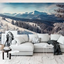 Fotomurales de vinilos paisaje con montañas nevadas