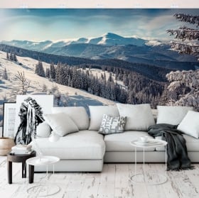 Fotomurales de vinilos paisaje con montañas nevadas