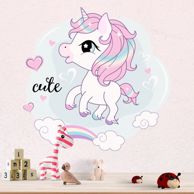 🥇 Vinilos decorativos y pegatinas unicornio infantil 🥇