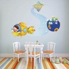 Vinilos y pegatinas infantiles vuelo espacial