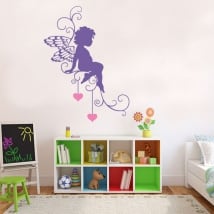 Vinilos o pegatinas ángel con corazones
