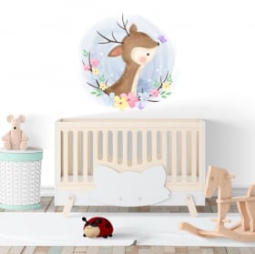 Vinilos y pegatinas para bebés bambi con mariposa