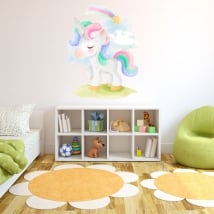 Pegatinas de vinilos unicornio y cometa