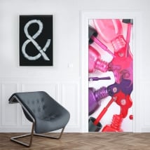 Vinilos y pegatinas para puertas cosmética mujer