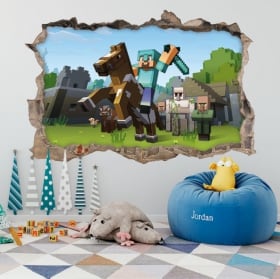 Vinilos y pegatinas 3d videojuego minecraft