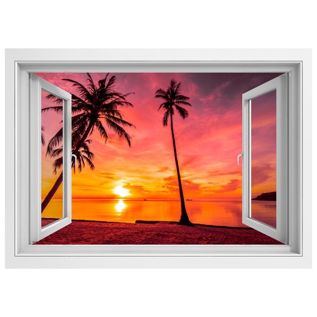 🥇 Vinilos Adhesivos Para Puertas Playa Al Atardecer 🥇