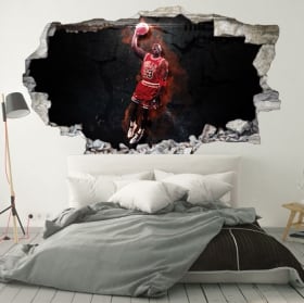Vinilos decorativos 3d michael jordan nba