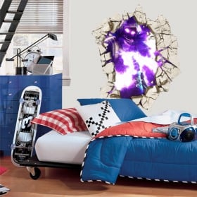 Pegatinas de vinilos fortnite agujero pared 3d