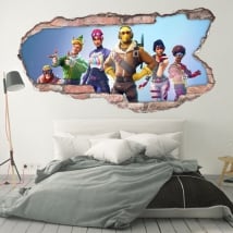 Vinilos decorativos paredes 3d videojuego fortnite