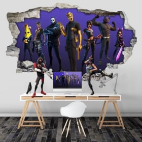 Vinilos fortnite agujero 3d