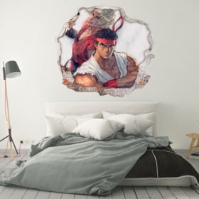 Vinilos paredes 3d videojuego street fighter