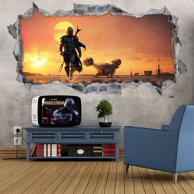 Vinilos y pegatinas 3d star wars the mandalorian