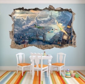 Vinilos y pegatinas disney agujero 3d peter pan