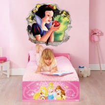 Vinilos y pegatinas disney agujero 3d blancanieves