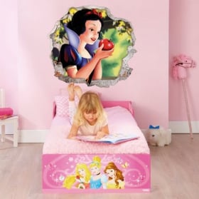 Vinilos y pegatinas disney agujero 3d blancanieves
