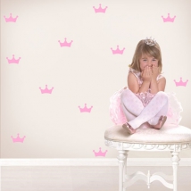 Vinilos y pegatinas infantiles kit coronas de princesas