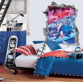 Vinilos y pegatinas 3d sonic the hedgehog