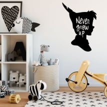Vinilos y pegatinas infantiles peter pan con frase en inglés