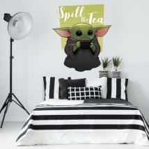 Pegatinas de vinilos star wars yoda spill the tea