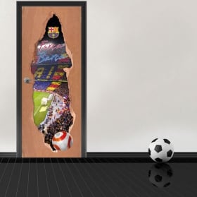 Vinilos para puertas 3d estadio camp nou barcelona