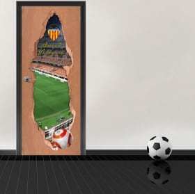 Vinilos puertas 3d estadio mestalla valencia club de fútbol