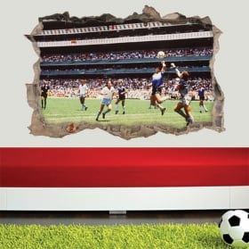 Vinilos y pegatinas 3d fútbol maradona la mano de dios