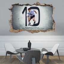 Vinilos adhesivos 3d fútbol maradona