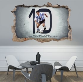 Vinilos adhesivos 3d fútbol maradona