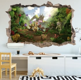 Vinilos adhesivos 3d videojuego minecraft
