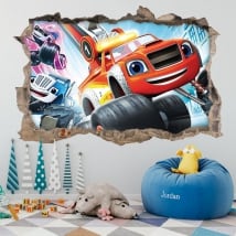 Pegatinas de vinilos 3d blaze and the monster machines