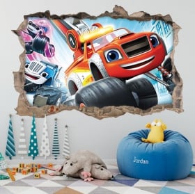 Pegatinas de vinilos 3d blaze and the monster machines