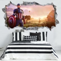 Vinilos 3d capitán américa videojuego fortnite