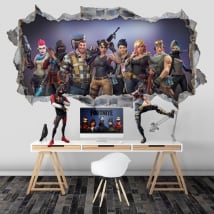 Vinilos y pegatinas agujero videojuego fortnite 3d