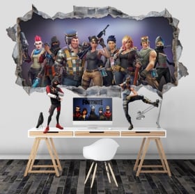 Vinilos y pegatinas agujero videojuego fortnite 3d