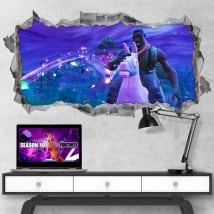 Pegatinas agujero videojuego fortnite 3d