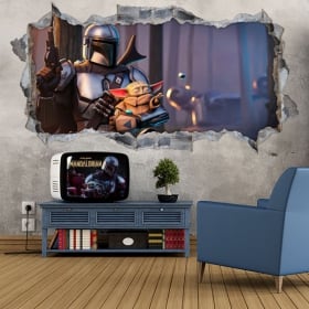 Vinilos y pegatinas 3d the mandalorian videojuego fortnite