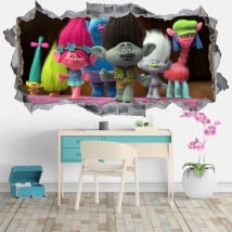 Pegatinas de vinilos agujero 3d trolls