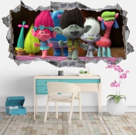Pegatinas de vinilos agujero 3d trolls