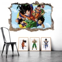 Vinilos decorativos agujero pared dragon ball 3d