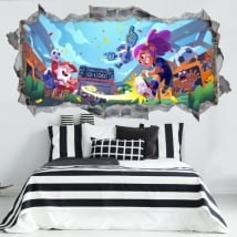 Vinilos agujero pared 3d videojuego brawl stars