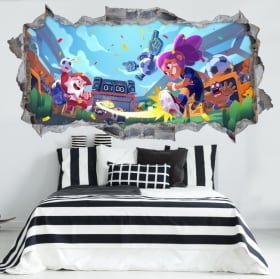 Vinilos agujero pared 3d videojuego brawl stars