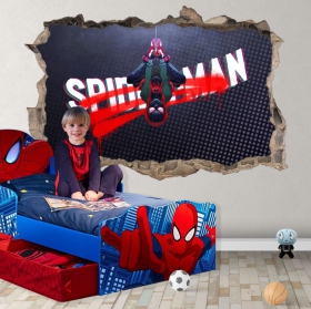 Vinilos y pegatinas agujero 3d miles morales spider-man