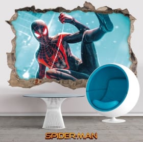 Vinilos decorativos 3d miles morales spider-man