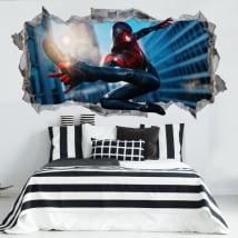 Pegatinas de vinilos miles morales spider-man 3d