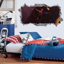 Vinilos agujero pared 3d miles morales spider-man
